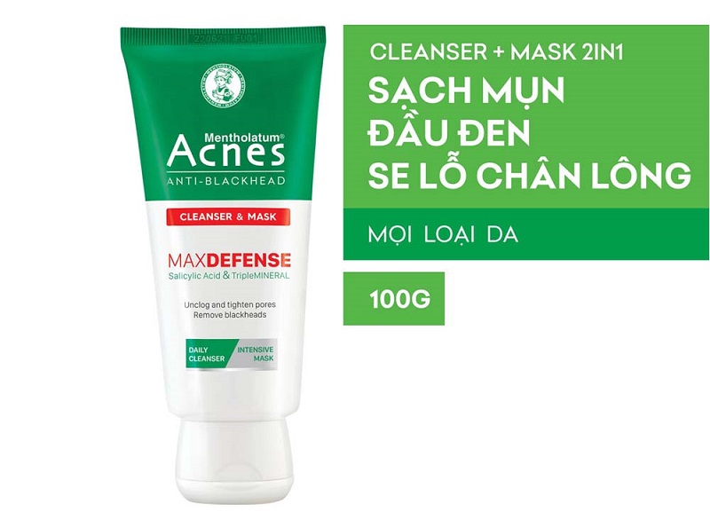 Acnes sữa rửa mặt Anti-Blackhead Cleanser And Mask