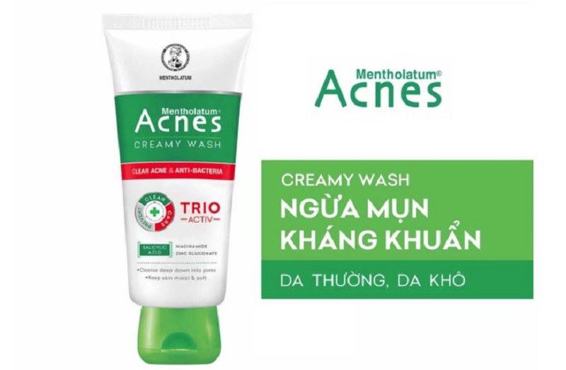 Acnes Creamy Wash bao gồm các thành phần an toàn với làn da