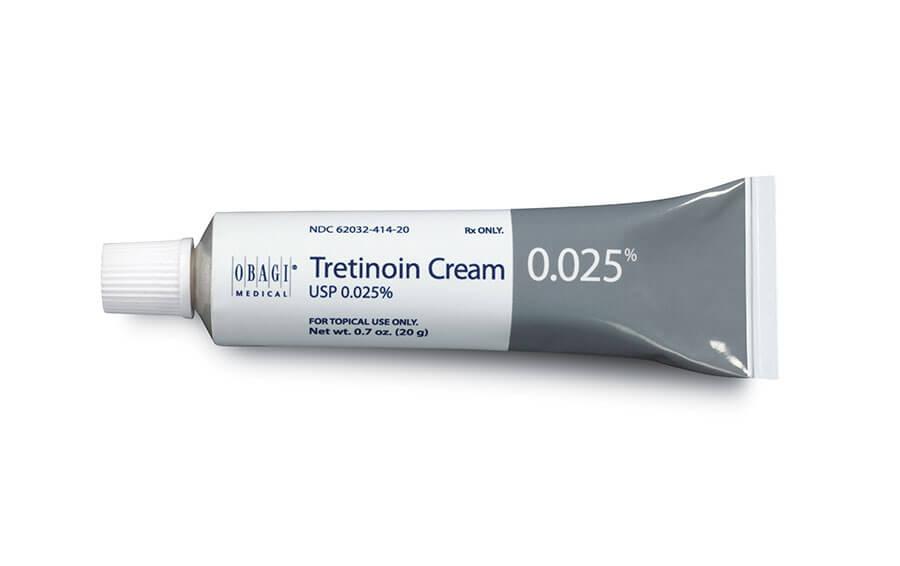 Tretinoin Cream 0.025% có chứa hoạt chất Tretinoin giúp giảm viêm, loại trừ vết thâm, nám và tàn nhang trên da