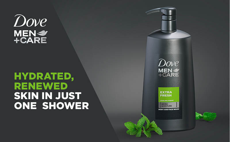 Dove Men Care Extra Fresh Body and Face Wash dưỡng ẩm, làm mềm da